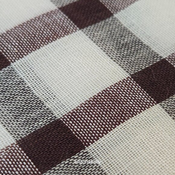 NWT Wool/Cotton Blend Lightweight Scarf Brown Tan Plaid Freeset Fabric - Picture 10 of 16